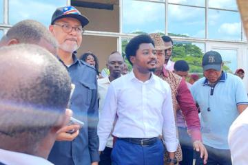 Le ministre de la Justice, Constant Mutamba lors de son arrivée à Kananga. Photo FDA