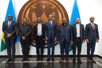 Le président Kagame et la délégation des chefs religieux Congolais.
