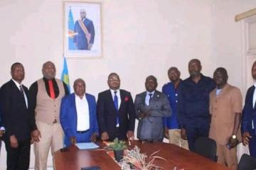 Une délégation de l'Ogefrem reçue par le vice-gouverneur du Kasaï-Central. Photo droits tiers