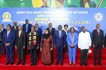 Vue des chefs d'Etats et chefs de gouvernements, lors du Somet conjoint SADC-EAC. Photo droits tiers