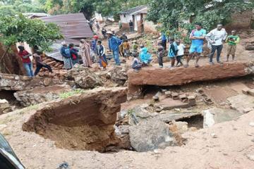 Après la pluie diluvienne du samedi 22 mars 2025 au quartier Tshiasasa dans la commune de Dibindi, à Mbuji-Mayi. Photo droits tiers