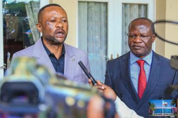 Le député provincial Didier Yumba, cadre de l'UNAFEC après son audience avec le gouverneur. Photo droits tiers