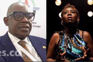 Le ministre Louis Watum et la PCA de l'APROCEM, Gisèle Kayembe.  Photo droits tiers