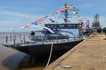 ce navire militaire de type P142 symbolise une nouvelle ère pour la souveraineté nationale maritime congolaise. Photo droits tiers
