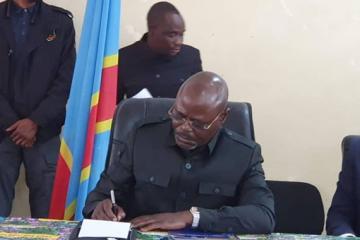 Le VPM en charge de la Défense nationale et Anciens combattants, Guy Kabombo. Photo droits tiers