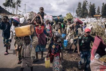 Des milliers de Réfugiés fuyant la guerre du M23 au Nord-Kivu.
