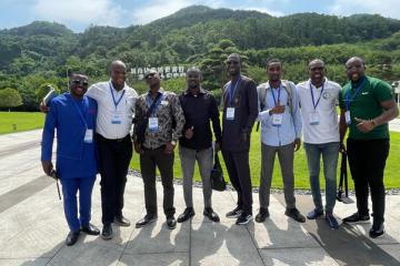 Immersion des journalistes francophones dans le parc du Centre logistique international.  Photo fda
