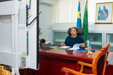 La ministre d'Etat en charge des Affaires étrangères, Thérèse Kayikwamba Wagner. Photo droits tiers
