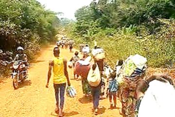Une vue des déplacés dans le territoire de Mambasa. 