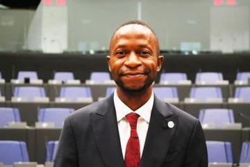 Hussein Ngoy Ndala, président national du Parlement des Jeunes de la RDC.  Photo droits tiers 