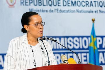 La ministre d'Etat en charge de l'Education nationale et Nouvelle citoyenneté Raïssa Malu. Photo droits tiers
