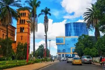 Une vue du centre-ville de Lubumbashi.  