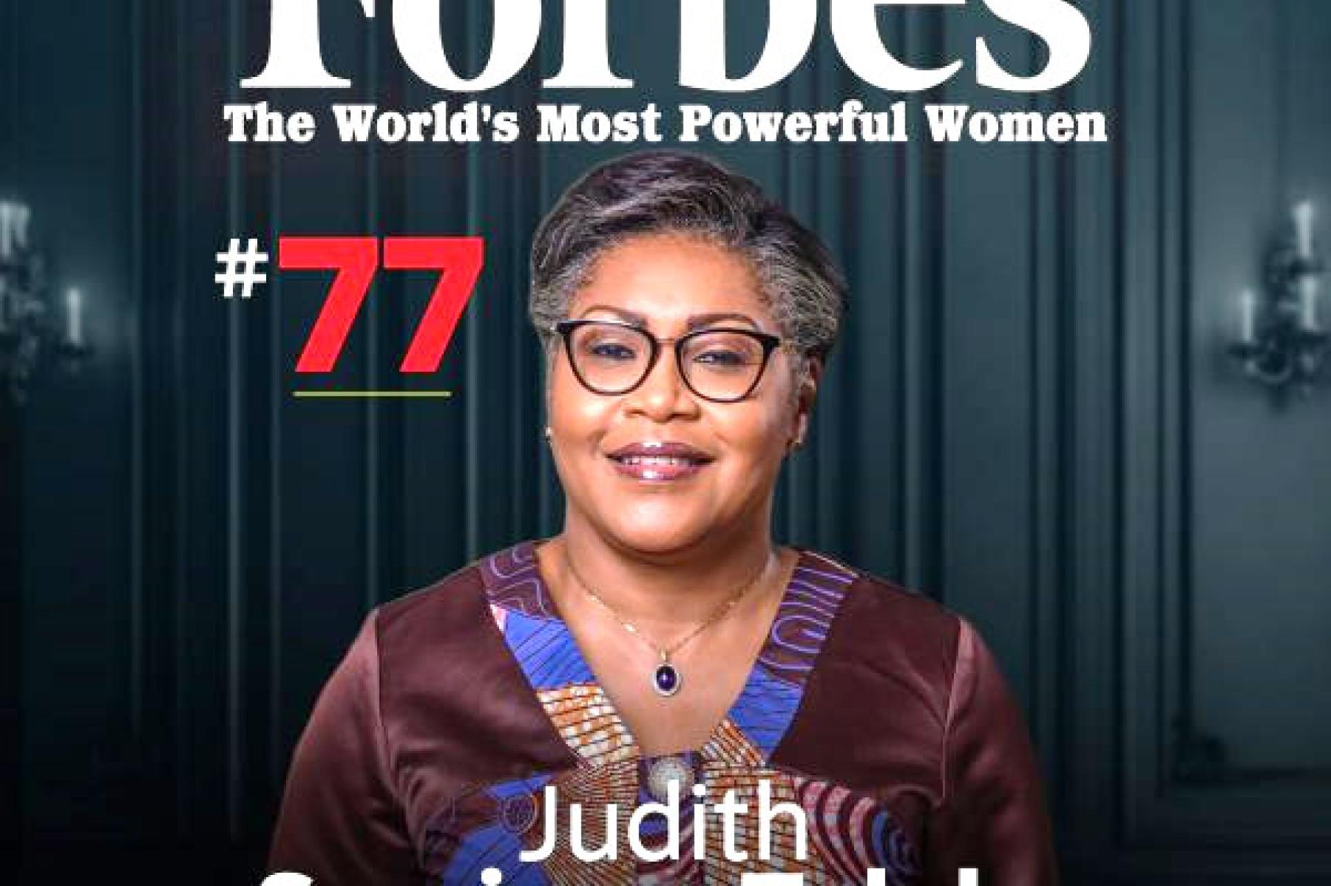 La Première ministre Judith Suminwa, 77ème femme la plus puissante au monde.  Photo droits tiers