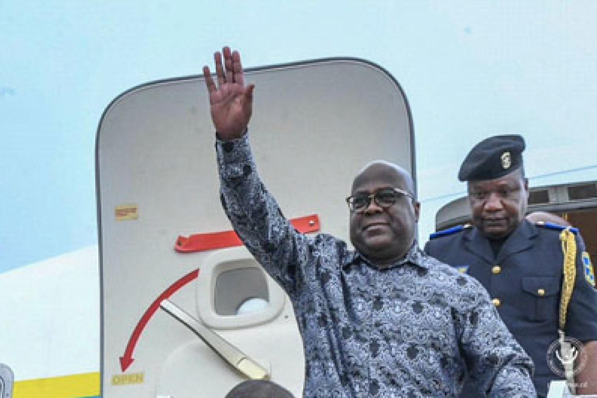 Le président de la République Félix Tshisekedi lors de son arrivée à Tshikapa. Photo droits tiers