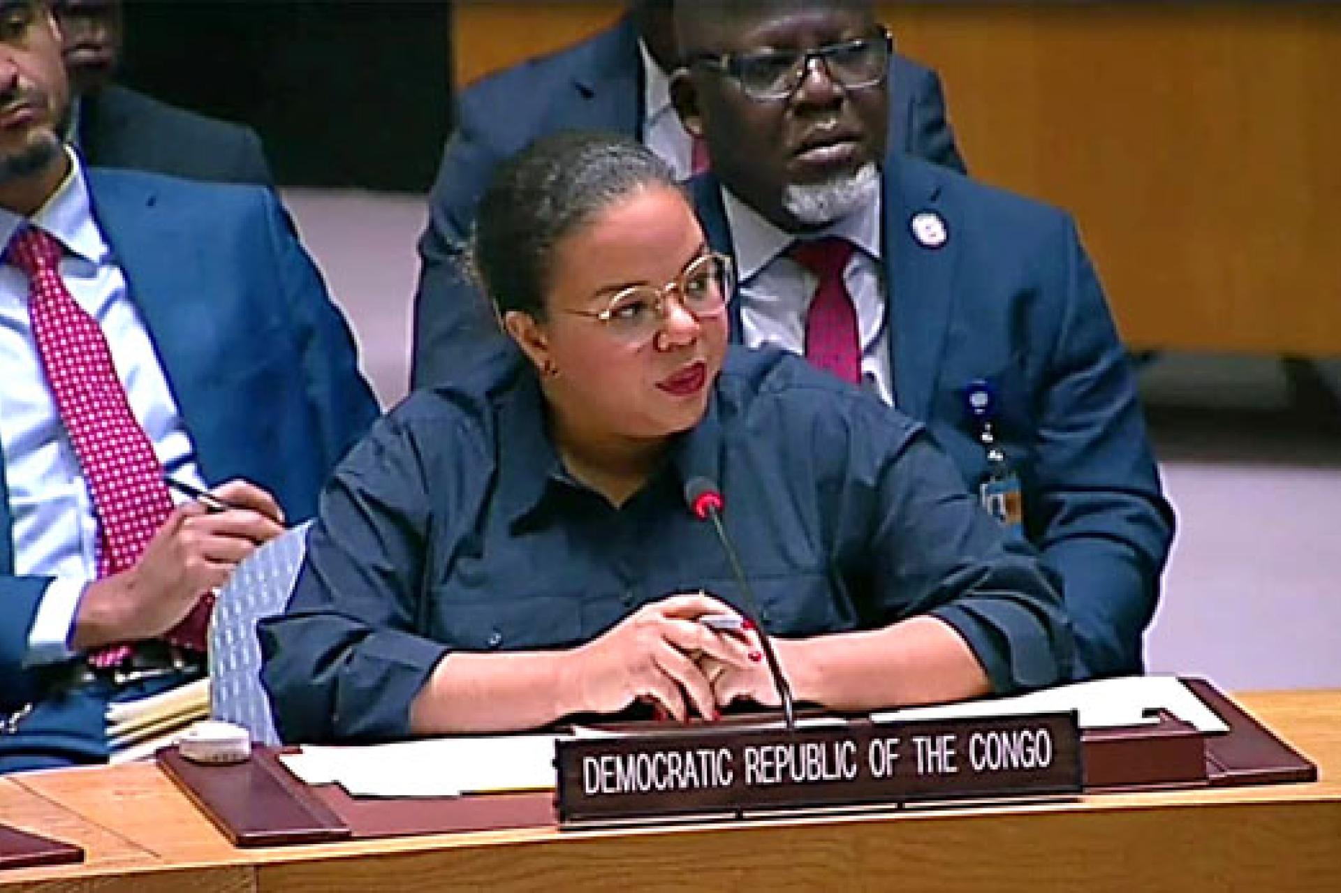 La cheffe de la diplomatie congolaise.