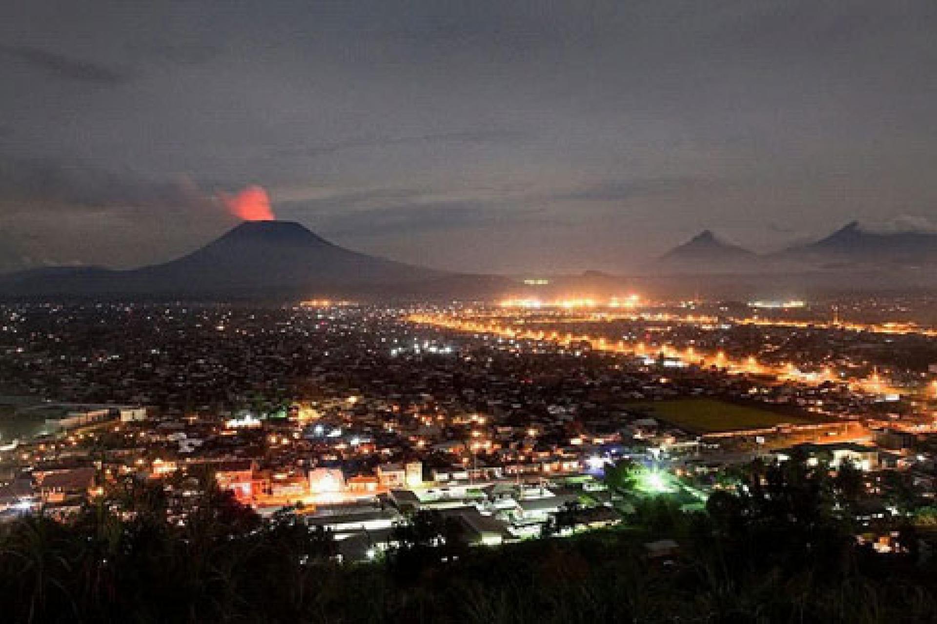 La ville de Goma, chef-lieu de la province du Nord-Kivu pendant les heures vespérales. Photo droits tiers