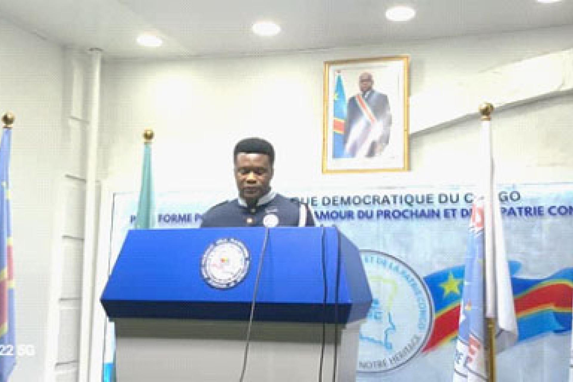 Sylvestre Dangnonsi Makambo président de l'APPC lors de son adresse aux professionnels des médias. Photo droits tiers