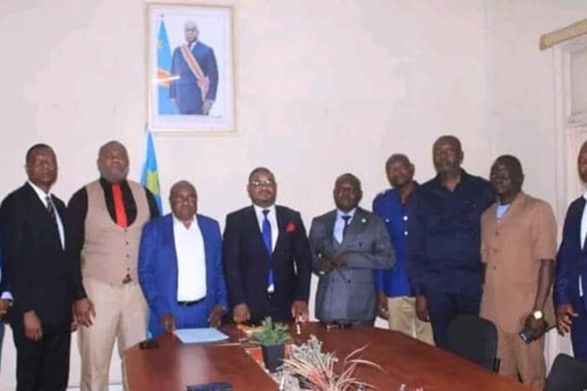 Une délégation de l'Ogefrem reçue par le vice-gouverneur du Kasaï-Central. Photo droits tiers