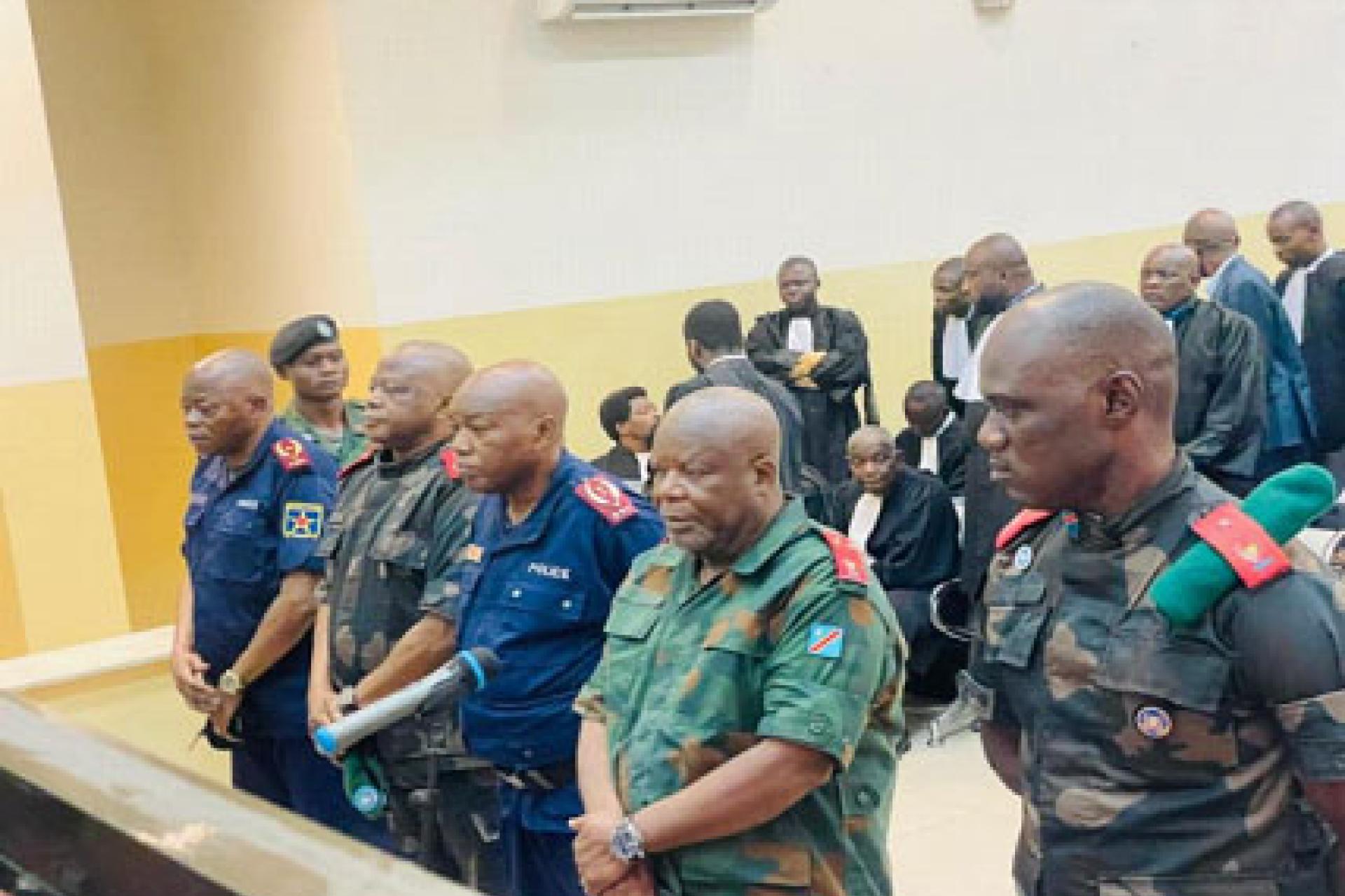 La deuxième audience du procès de cinq généraux accusés d'avoir fui les combats au Nord-Kivu. Photo droits tiers