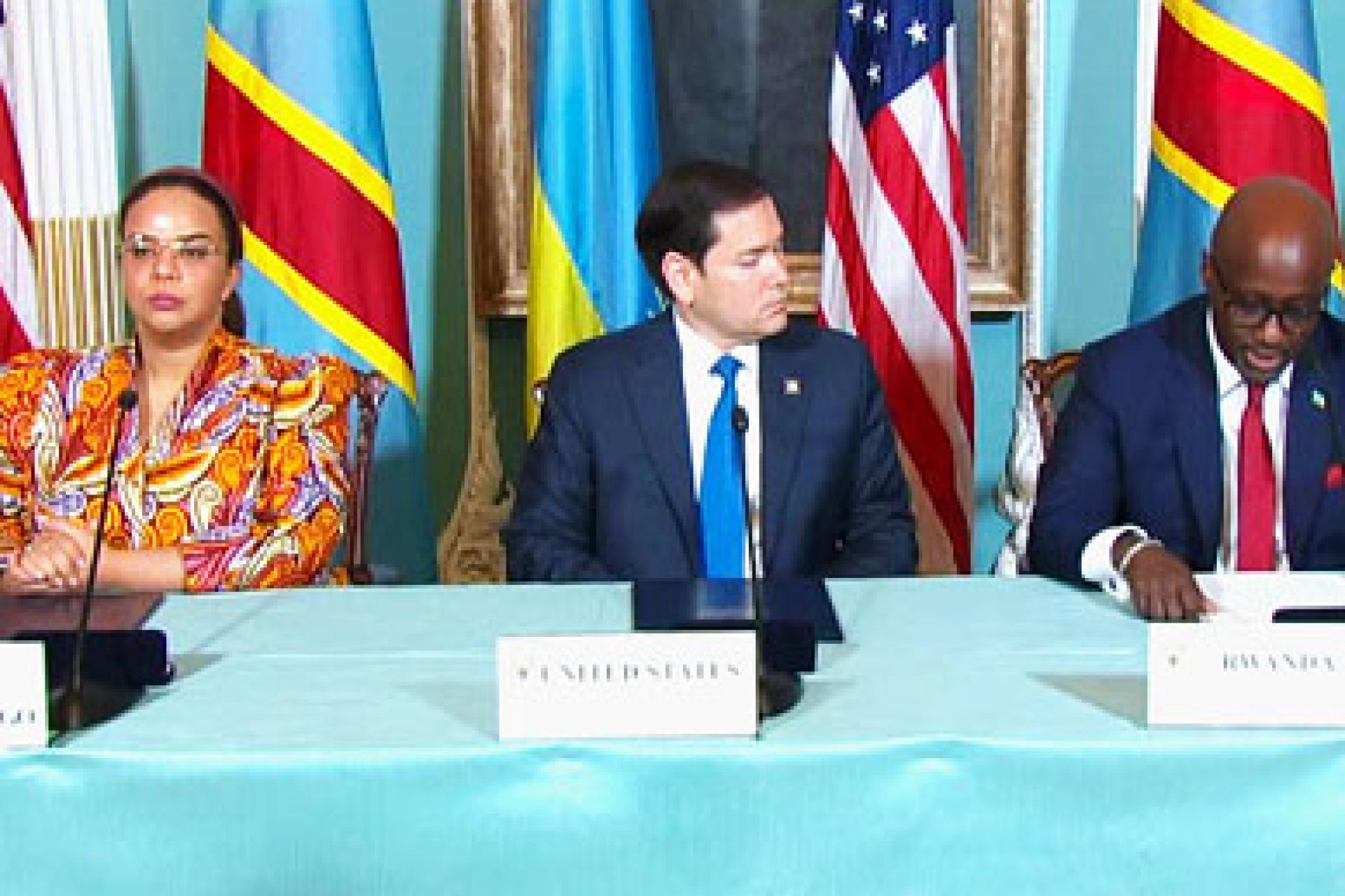 Washington redessine la médiation dans le conflit entre Kinshasa et Kigali. Cérémonie de la signature d'accord des principes. Photo droits tiers