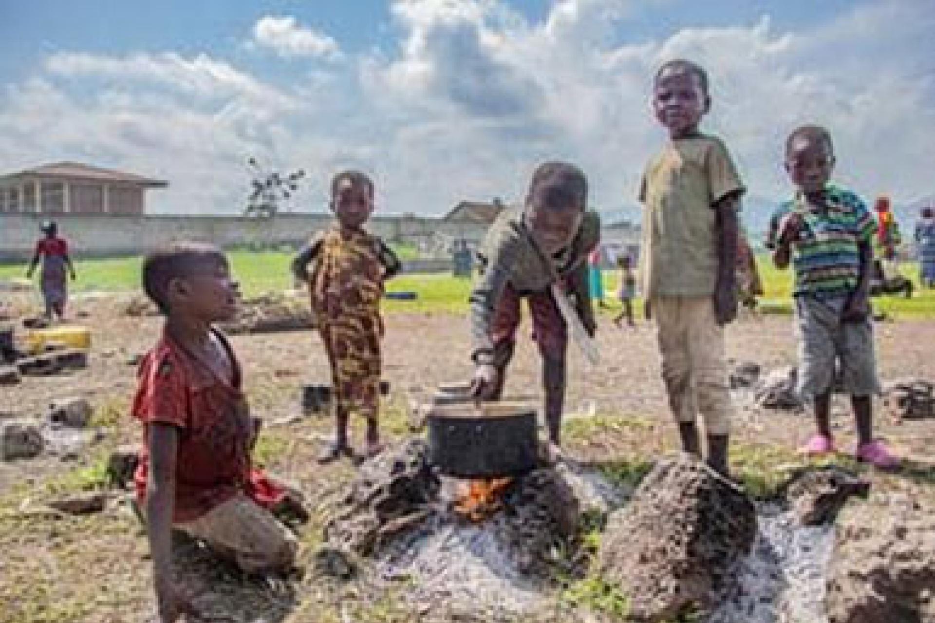 Les enfants, dont leurs familles ont fui les atrocités des groupes armés au Nord-Kivu. Photo droits tiers