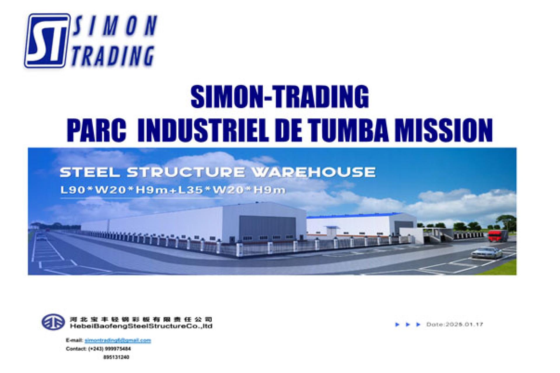 Une vue de la maquette du Parc industriel de Tumba mission.  Photo droits tiers