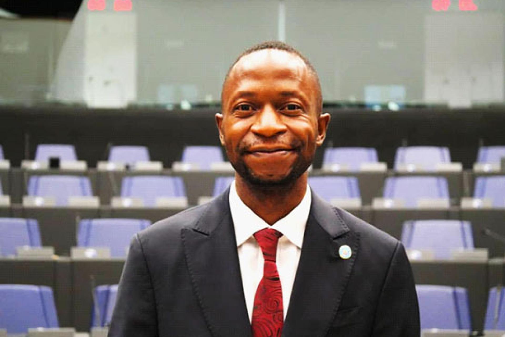 Hussein Ngoy Ndala, président national du Parlement des Jeunes de la RDC.  Photo droits tiers 