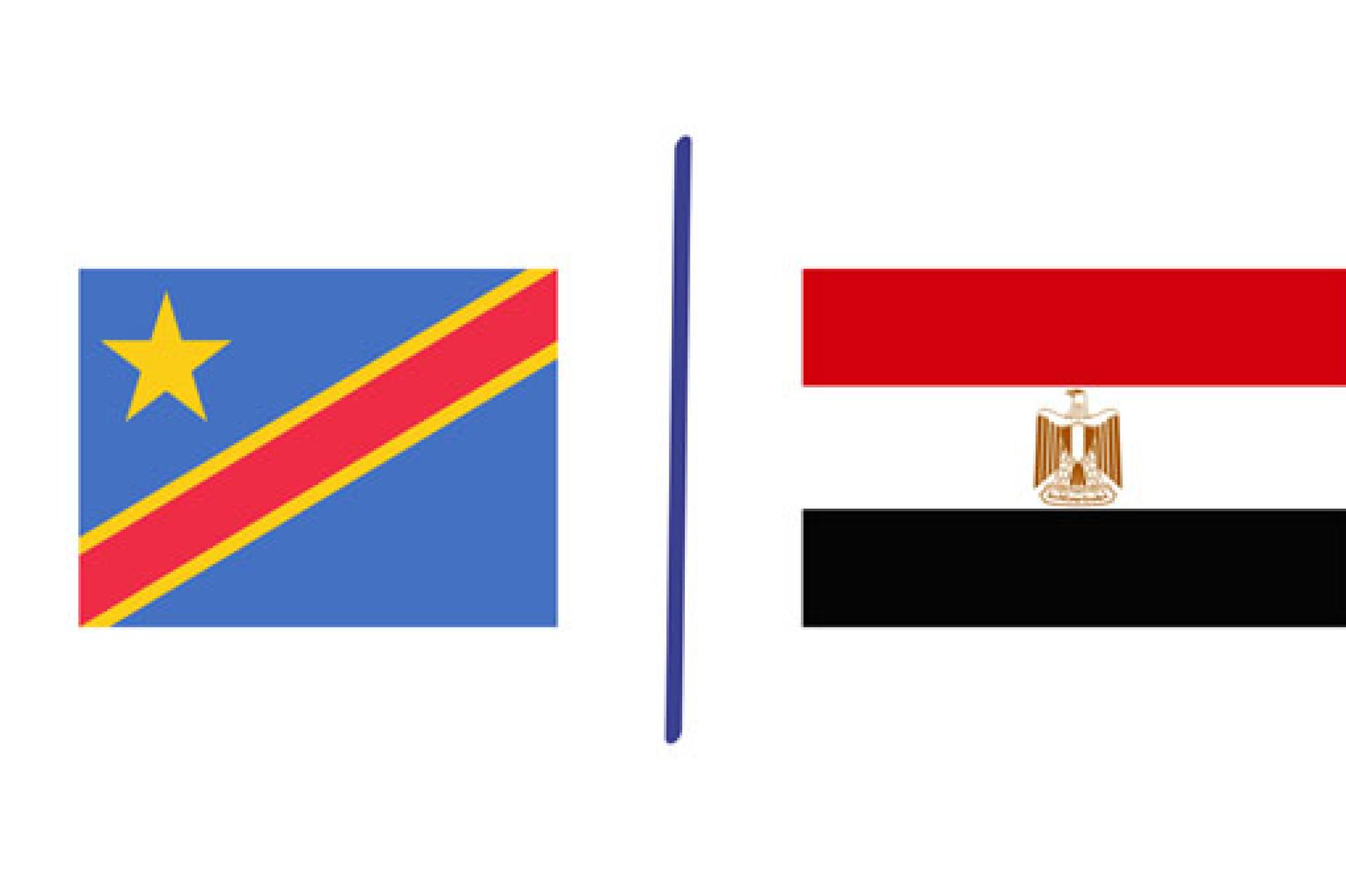 Drapeaux Egypte et RDC