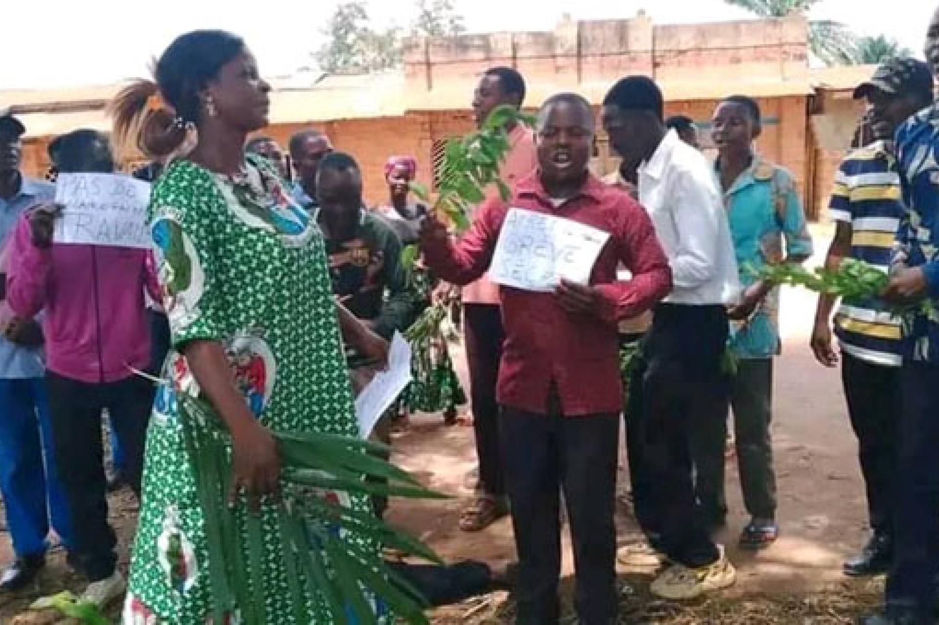 Des enseignants en grève