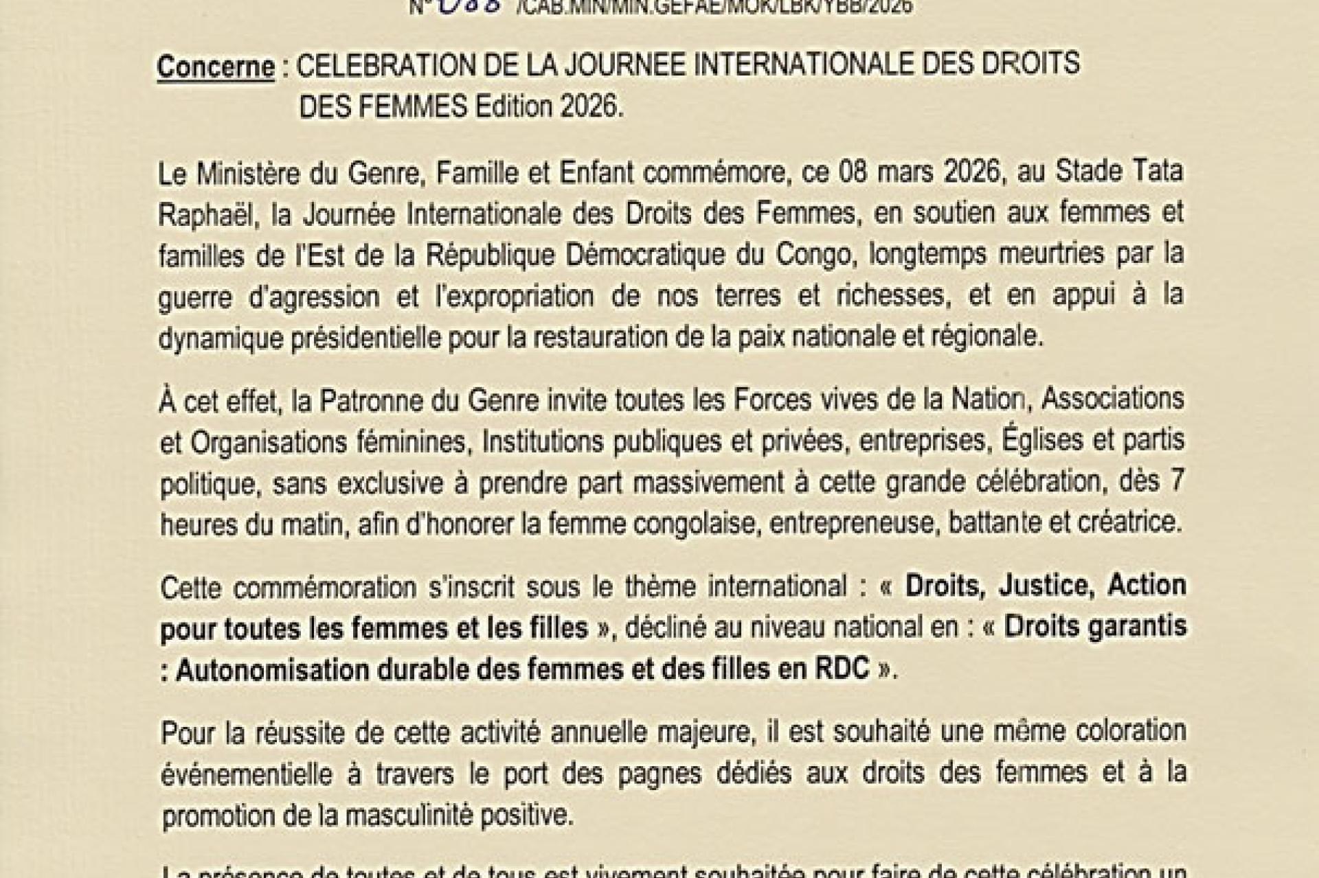 Communication 8 mars