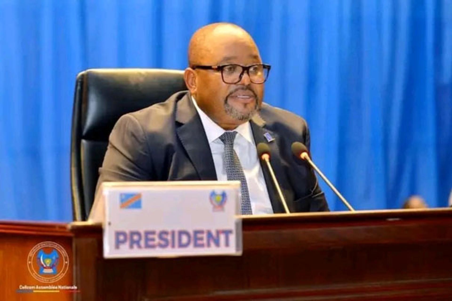 Aimé Boji, Président de l'Assemblée nationale. 
