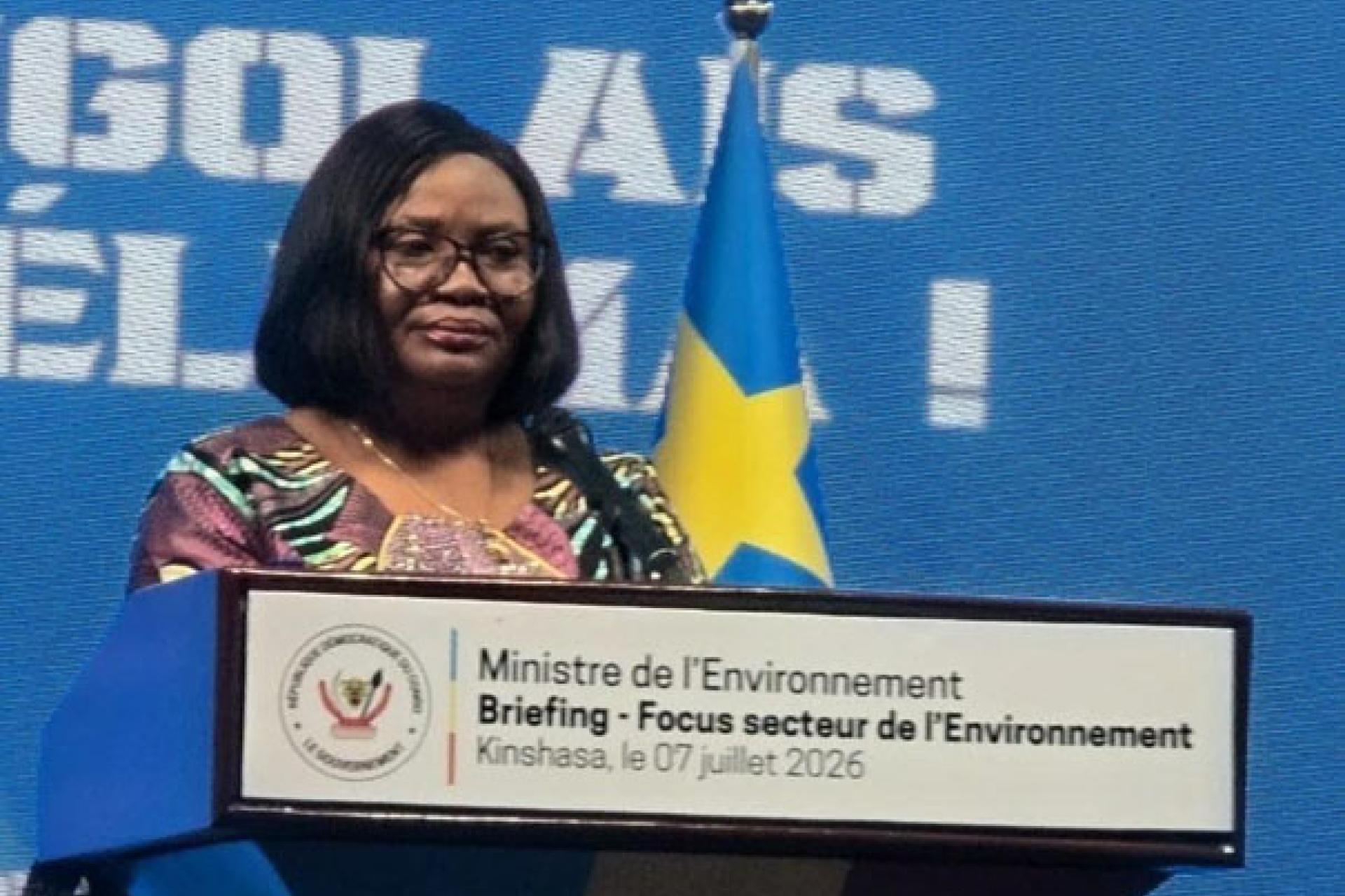 La ministre de l'Environnement, Marie-Ange Nyange.